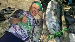 Zo groot als een mens: visser vangt grote trofee van 63 kilo